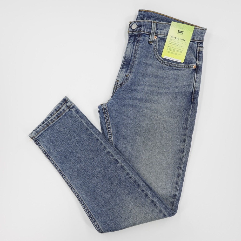Levi's 512 Men's Tapered‎ Slim Fit Flex Stretch Denim Jeans Light Blue W34 L32